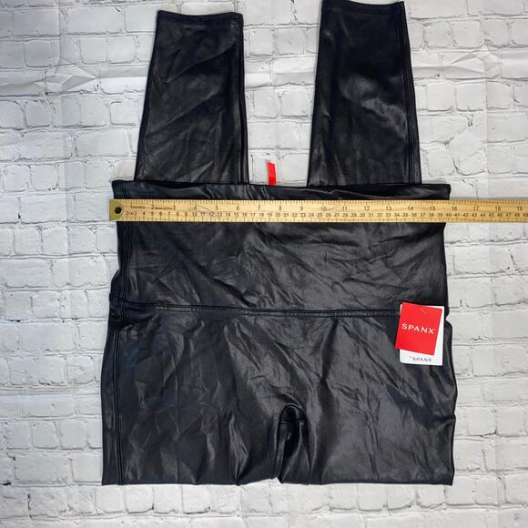 Spanx 1X NWT Faux Leather Leggings Shaping High Rise Sculpt Moto Y2K Athleisure - Picture 3 of 8